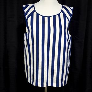 DKNY vertical striped sleeveless blouse